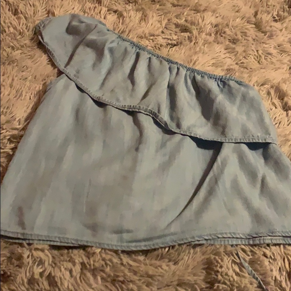 American Eagle chambray off the shoulder top